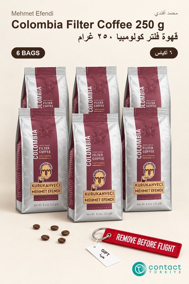 Kurukahveci Colombia Ground Filter Coffee 250 g X 6 Bags
