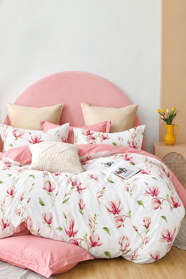 Fitted Sheet Duvet Cover Set Double Lily