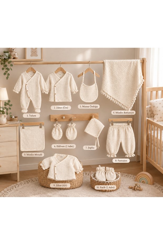 100% Cotton Muslin Hospital Discharge Gown