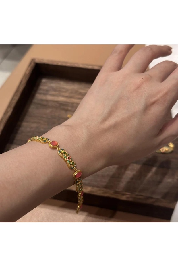 Bracelet 0170 2025 High-value Peach Blossom Women's Bracelet, Dopamine Light Luxury Niche Style, Swe