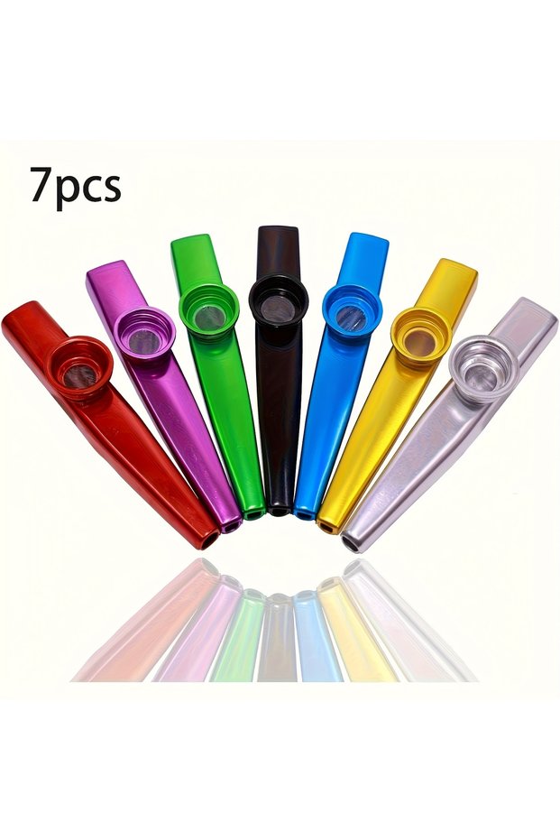 7pcs Metal Kazoos Simple Design Lightweight Kazoo for Beginner Guitar Ukulele Violin Instrument Musi