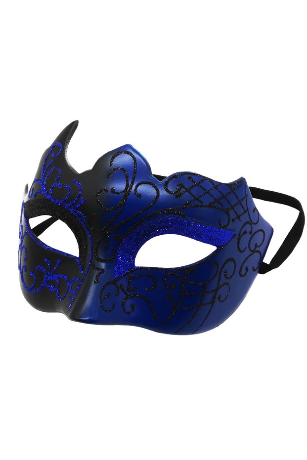 4 Half-Face Painted Men's Mask Painted with Shiny Powder Venice Style for Halloween Costume Supplies