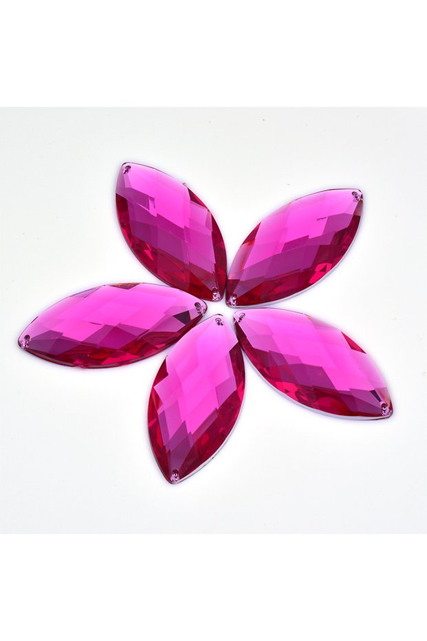 Peach Red JUNAO 30*62mm Sew On Large Crystal AB Rhinestone Sewing Horse Eye Acrylic Stones Appliques