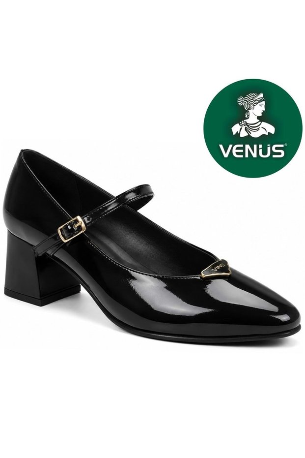 Albasa Genuine Leather Comfort Orthopedic Women's Classic Heeled Shoes Black