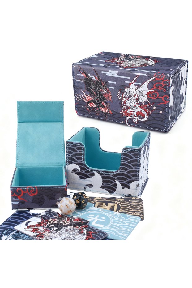 Dragons Deck Box Diviner Dragons Chi Deck Box Dicewinder for YGO,Fits 100 Double-Sleeved Cards,Dice