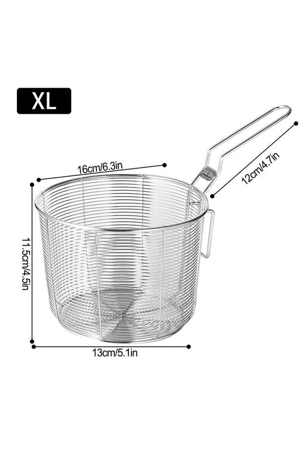 XL Mini Chips Frying Basket Strainer Mesh 304 Stainless Steel French Chip Filter Fryer Serving Baske