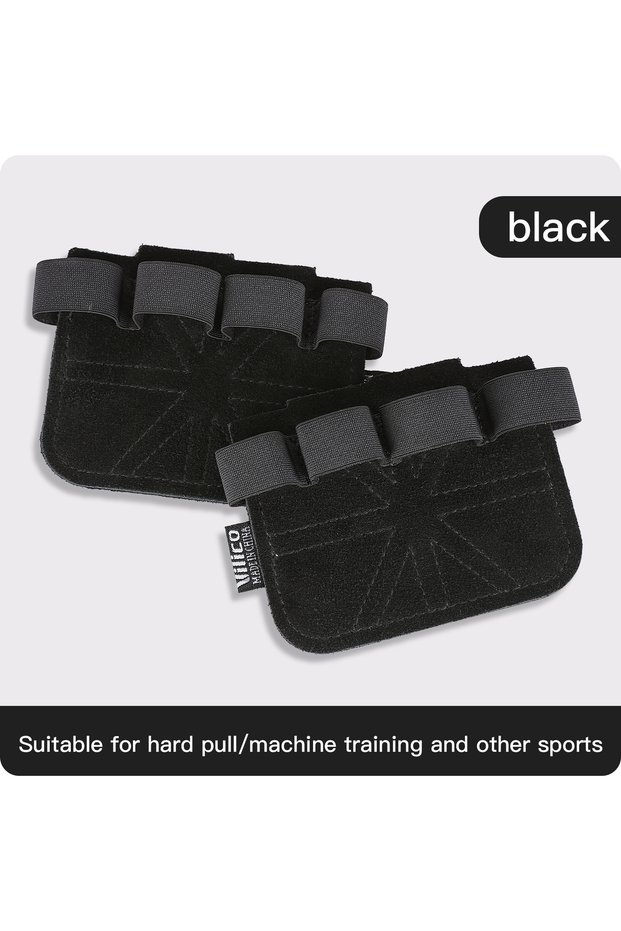 A0141-black Powerlifting Gym Gloves Breathable Horizontal Bar Booster Gloves Weightlifting Leather P