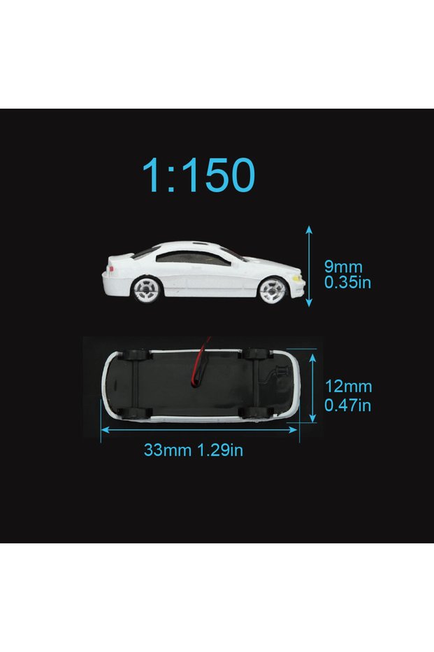 5pcs 1-150scale 5PCS Miniature Model LED Lighting Car Toy Gift HO N Scale 12V Luminous Vehicles For