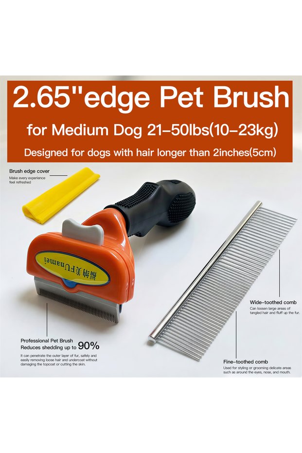 (M)Long hair dogs 2Pcs Pet Brush for Dogs Cats Dog Comb Pet Hair Removal Brush Cat Grooming Comb Dog