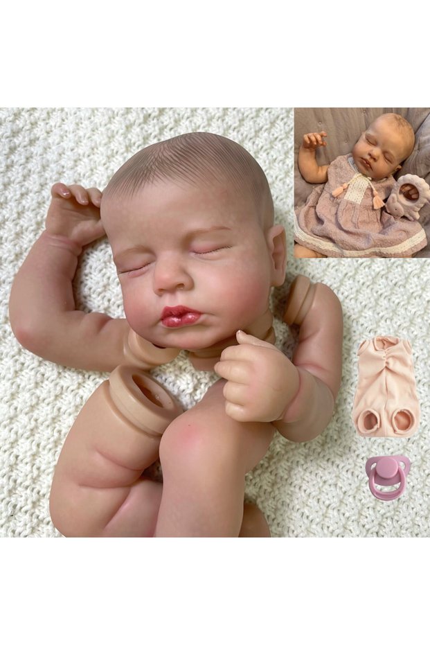 With Cloth Body MRB 20 Inch Reborn LouLou 3D Skin Painted Kit With Rooted Eyelashes and Cloth Body U