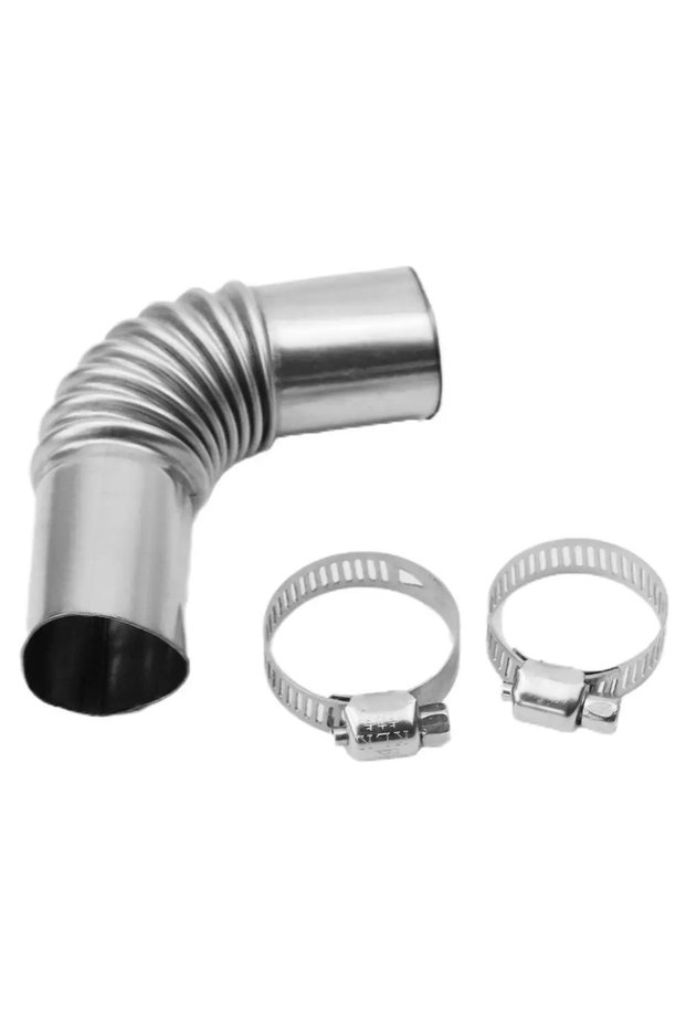GRAY 24mm Elbow Pipe Air Diesel Parking Heater Exhaust Tube Connector With Clip For Webasto Diesel B