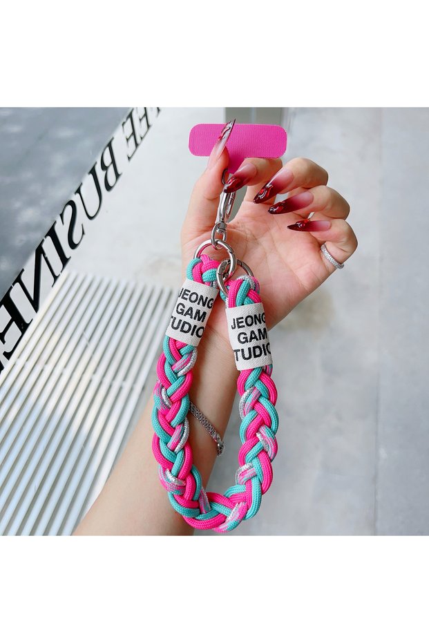 Polyester / Nylon Rose Red Cute Mobile Phone Lanyard Hanging Decoration Can Be Carried Twist Rope An