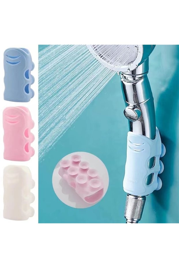 WHITE Shower Head Holder Punch-Free Shower Head Wall Mounting Bracket Silicone Suction Cup No Drill