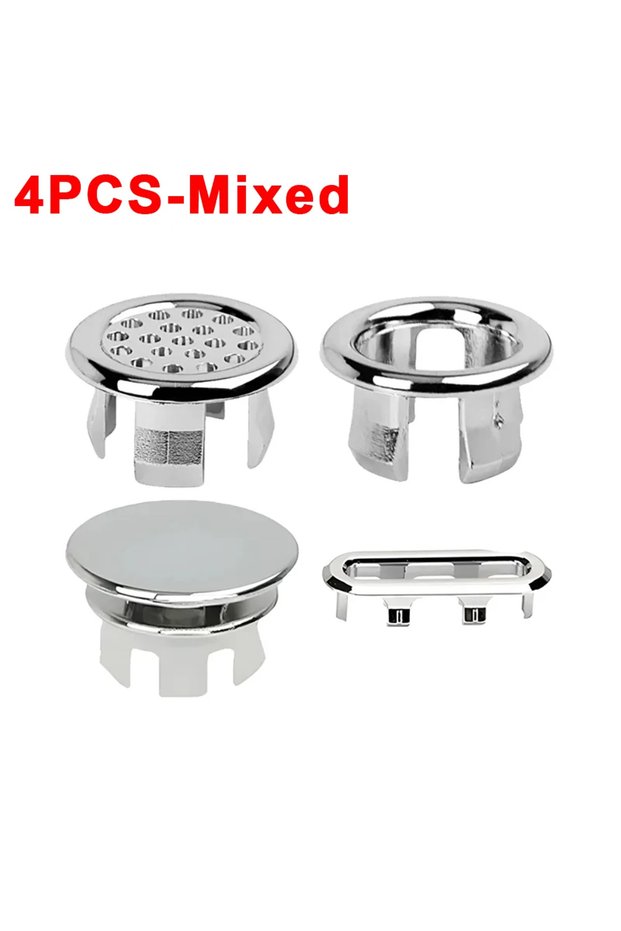 4PCS-(Mixed) 4Pcs Kitchen Bathroom Basin Circular Overflow Drain Cover Decoration Bathtub Sink Hole