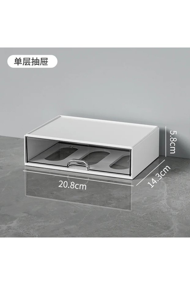 A-1 levels Desktop Storage Box Transparent Storage Box Capacity Transparent Desktop Organizer Drawer