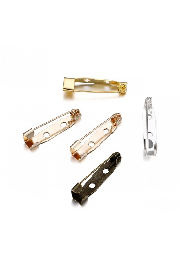 15mm Mixed 50pcs 15 20 25 30 35 40mm 7 Color Brooch Clip Base Pins Safety Pins Brooch Settings Blank