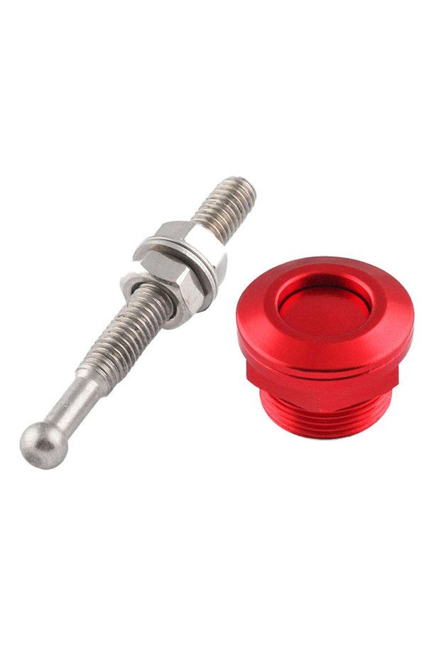 Red 22mm 1Pc/4Pcs Universal Car Push Button Bonnet Hood Pins Kit Aluminum Quick Release Latch Bumper