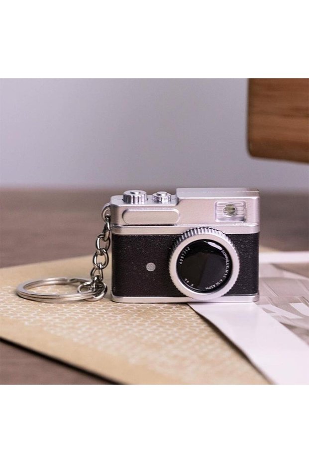 Black1 New Mini DSLR Camera Key Chain Car LED Flashlight Color Best Party Gift Keychains Wholesale