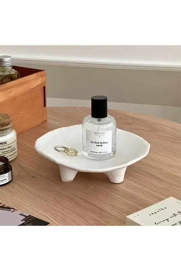 KJ005B26 Creative Ceramic Jewelry Tray With Unique Three Legged Artistic Design Multifunctional Oval