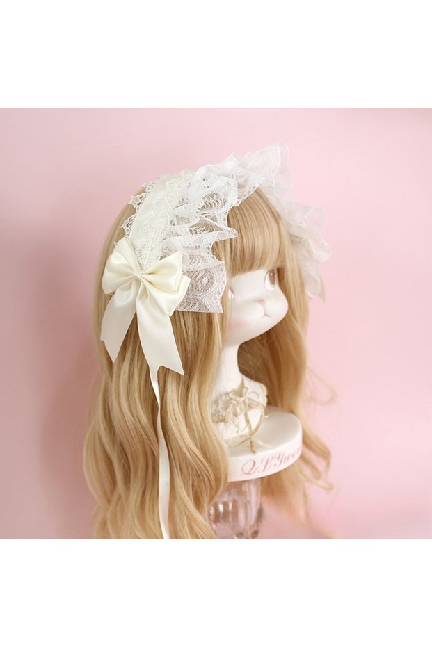 E lolita headband hair accessories hair accessories sweet lace headband KC dark ribbon bow