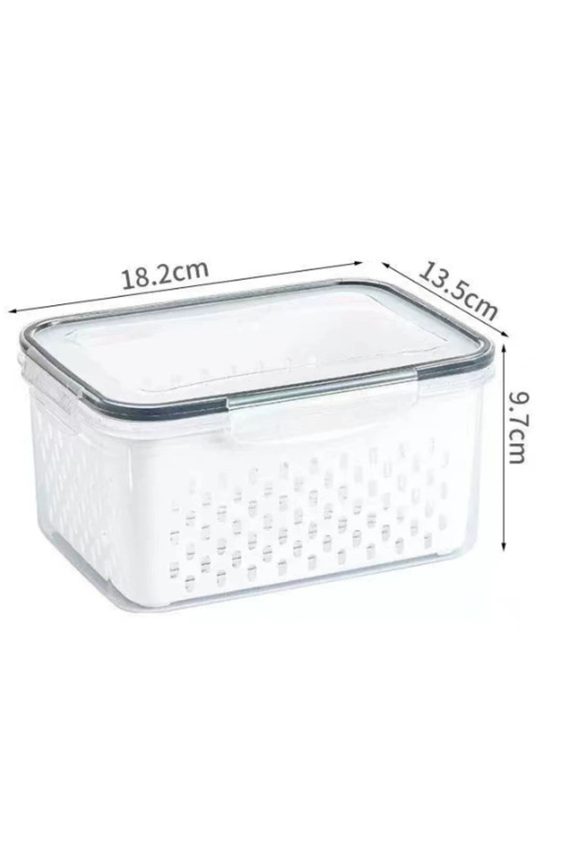 1700ml Fruit Storage Containers for Fridge Produce Containers with Removable Fruit Washing Bowl with