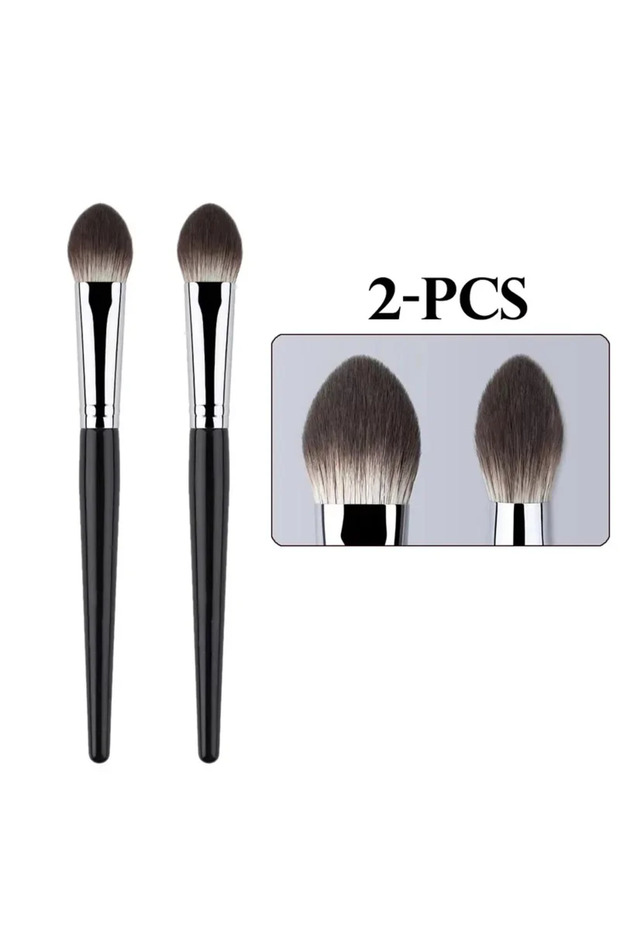2pcs B 1/2Pcs Peach Heart Blusher Brush - Small Flat Precise for Powder/Cream/Liquid Blush, Makeup T
