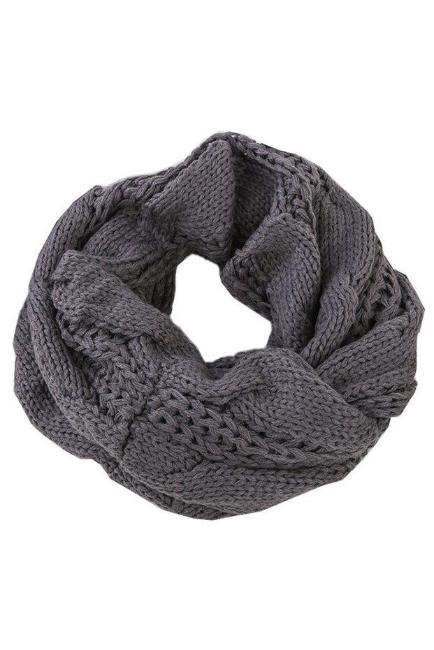 One Size Dark Grey 1pc Winter Warm Scarf for Women,Windproof Stylish Color-blocked Scarves for Cold