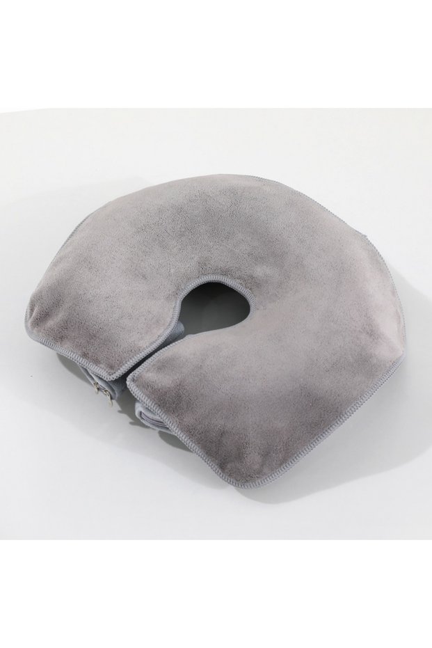 Light Grey U-Shaped Facial Pillow Cover Microfiber Face Cradle Covers Large Size Soft and Reusable M