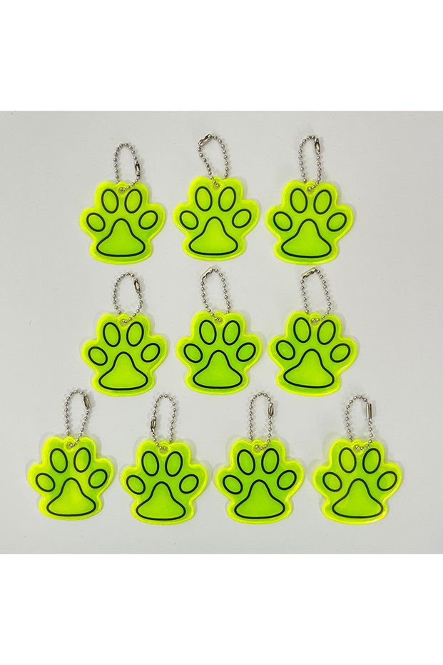 10PCS 10PCS Cute Cat Paw Keychain Pet Double-sided Backpack Accessories Pendant