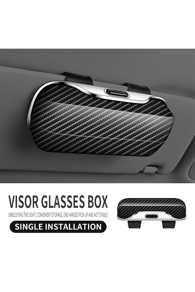 carbon fiber Car Glasses Box Portable Car Sunglasses Holder In The Car Driving Glasses Holder Eyegla