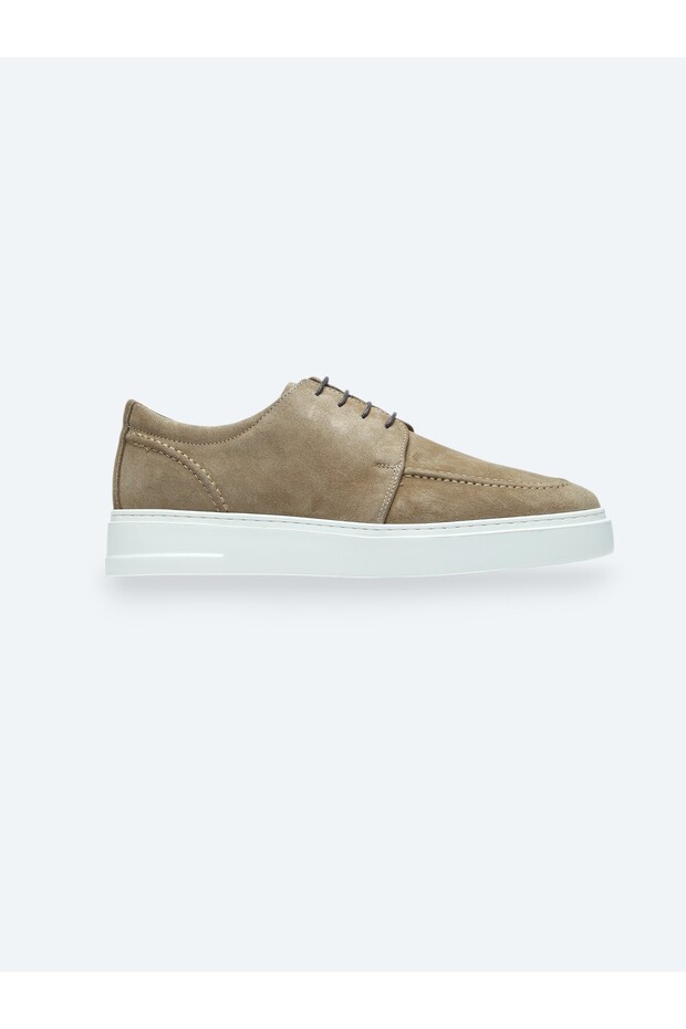 Beige Suede Smart Casual Shoes
