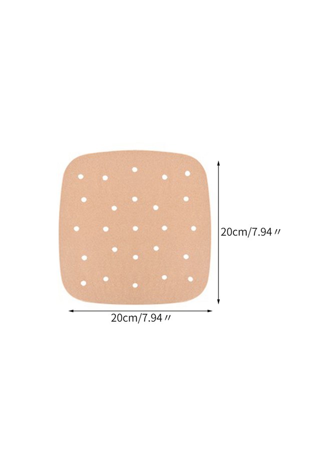 XXL - 20cm 50Pcs Air Fryer Parchment Paper Liners Disposable Square Non-Stick Oven Oil-absorbing Pap