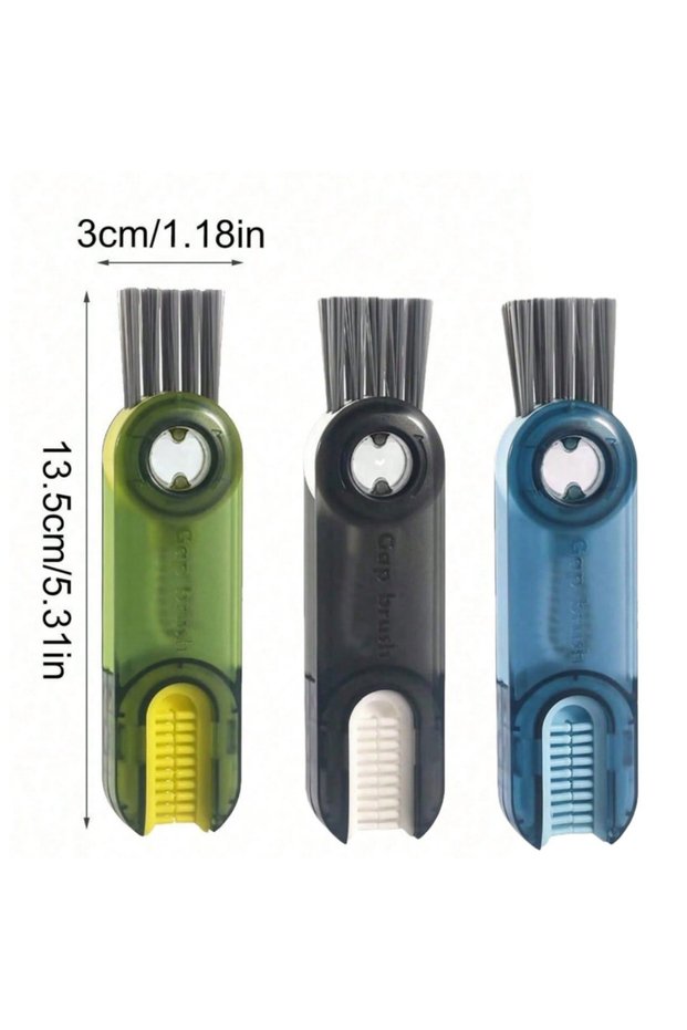 3PCS-3Colors 1-3PCS 3 in1 Cleaning Tool Cup Brush Micro Lid Brushes Useful Product Multifunction Nur