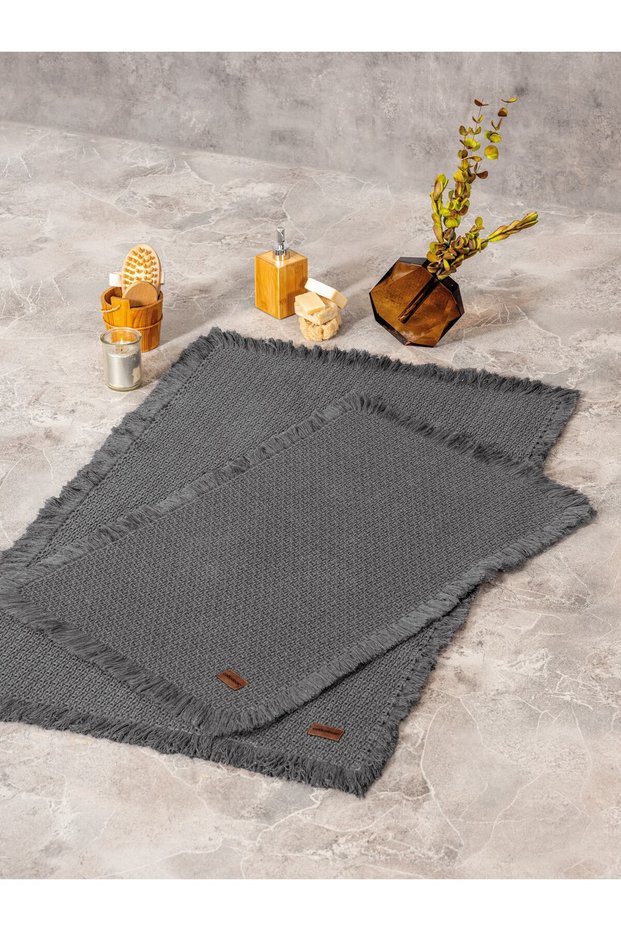 Bath Rug Set Anthracite 75X125 60X90