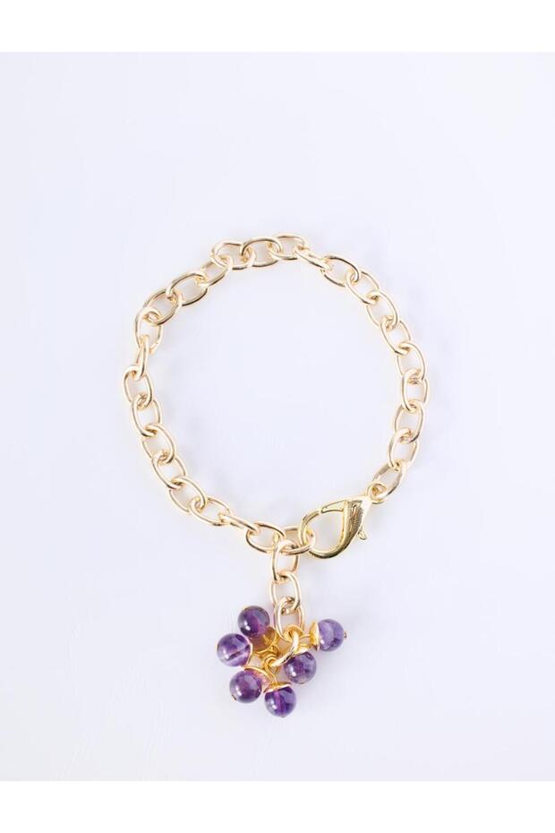 Purple Top Figured Chain Bracelet