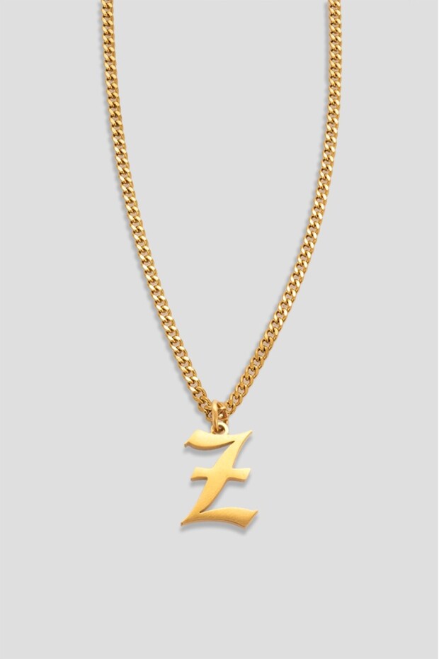 Gothic Letter Z 316L Steel Necklace - Ka1115Al