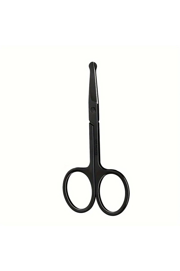 Black Black Round Head Nose Hair Trimmer – Stainless Steel, Safety Design for Men and Women