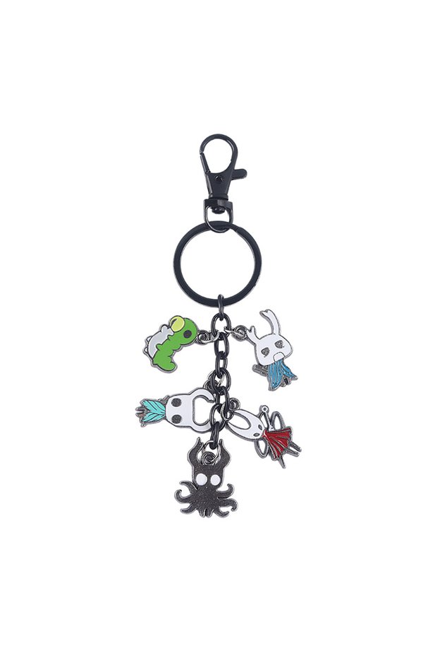 Red Game Hollow Knight Silksong Keychain Princess Hornet Grub Shadow Octopus Key Holder for Women Me