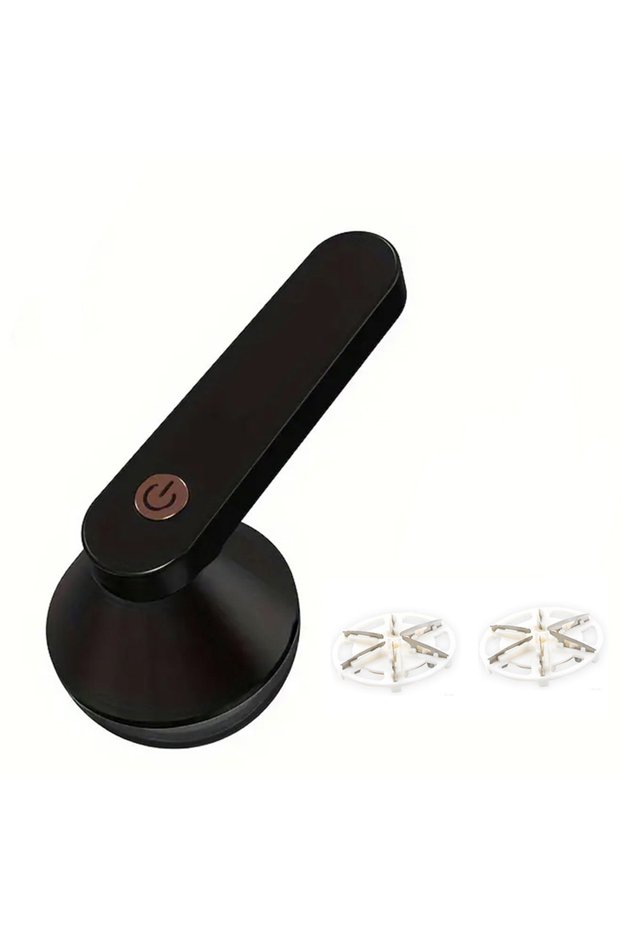 black USB Rechargeable Hair Removal Ball - Portable Fabric Shaver, Long-Lasting Clothes and Socks Ha