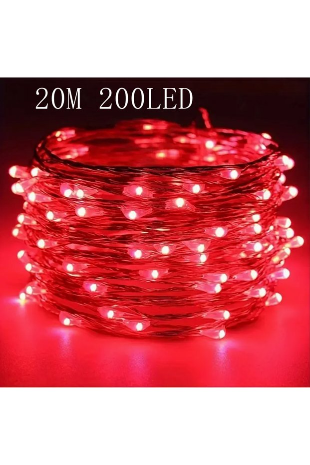 3M 30LED 20m 200LED Fairy Light AA Battery Powered, Red Copper Wire Light, Suitable for Bedroom, Chr