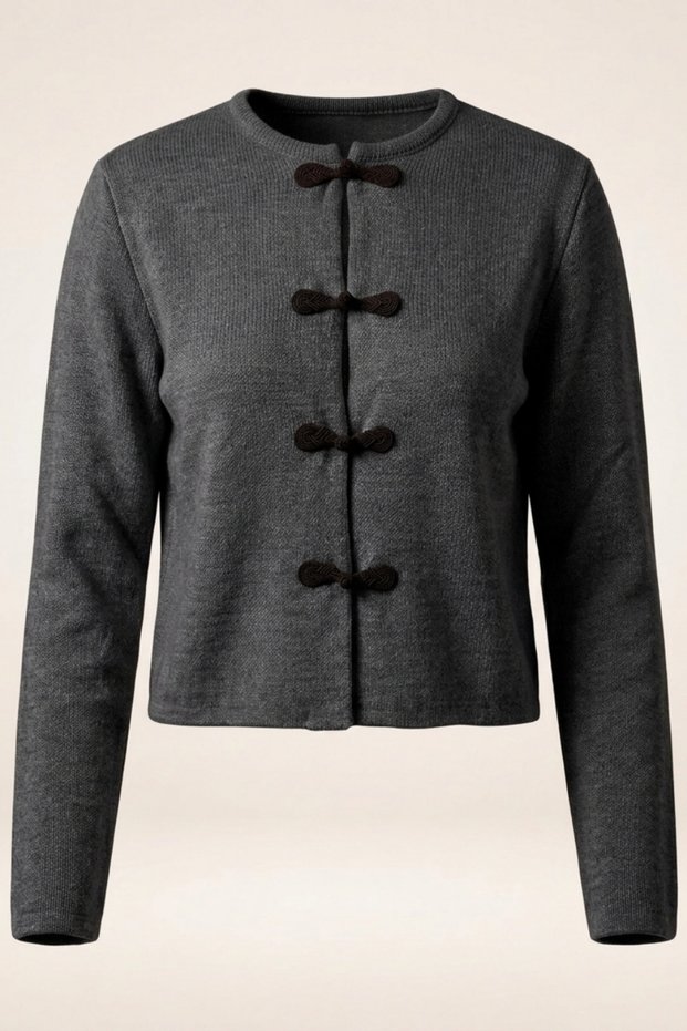 Women's Chinese Buttoned Knitwear Jacket