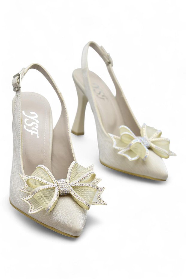 6513 Bow Stone 9cm Women's Heeled Shoes Evening Dress Wedding Engagement Shoes