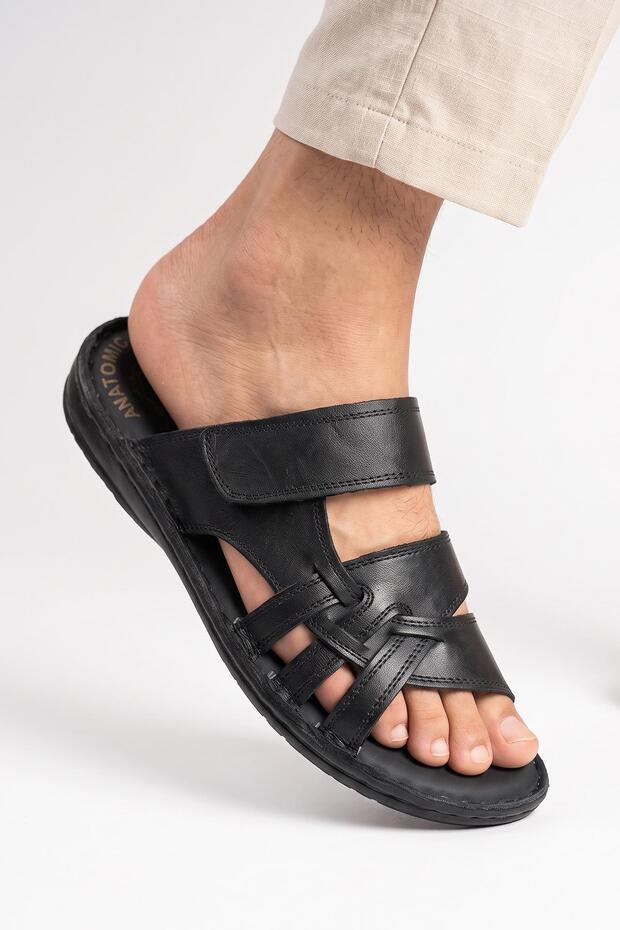 Ayakkabiburada 034 Daily Genuine Leather Men's Slippers