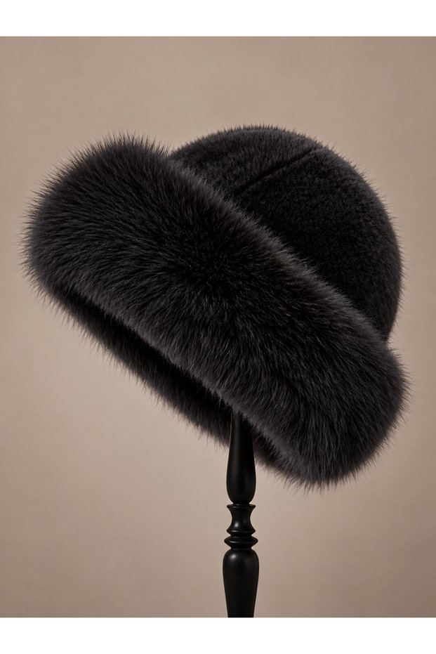 Soft Plush Hat - Black Fur Kalpak