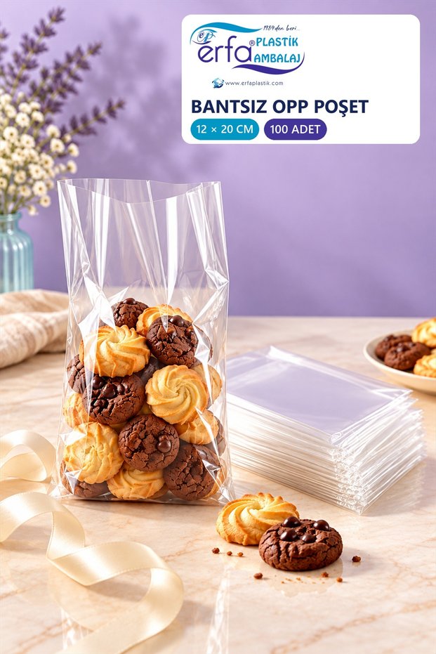 12X20 100 Pieces Opp Glossy Tapeless Gelatin Cookie and Confectionery Bags