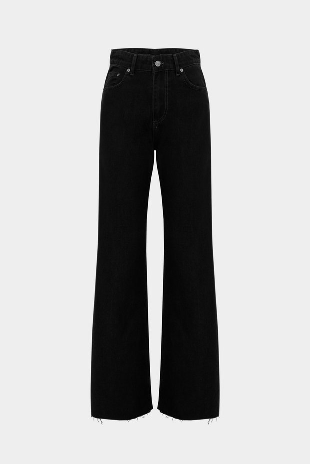 High Waist Wide Leg Snow Wash Wide Leg Seamless Jeans