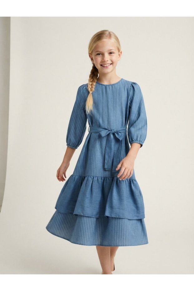 Girls' Cotton Viscose Long Dress