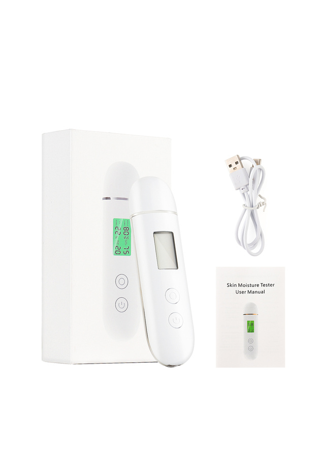 WHITE Skin Tester Face Skin Moisture&Oil Content Skin Analyzer Skin Water Cheek Elastic Skin Age Tes