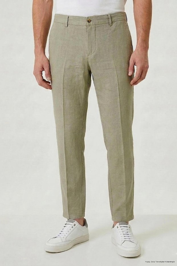 Hanks Beige 100% Linen Trousers