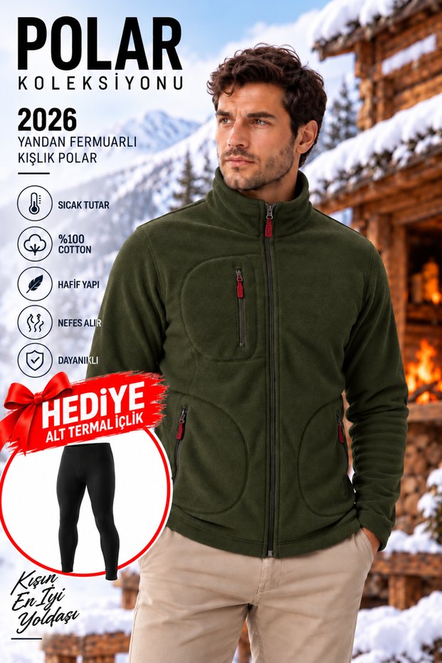 Unisex Windproof 3-Pocket Pro Outdoor Full-Zip Fleece Jacket Cardigan